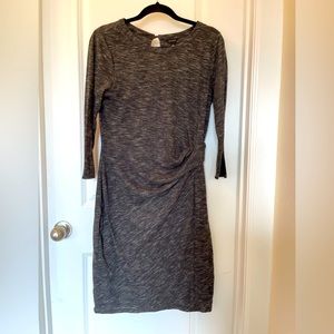 Ann Taylor dress, gray, fitted waist, size M